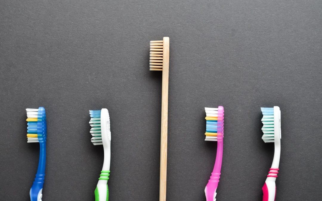 Tooth brushes Outlined By Gray Background